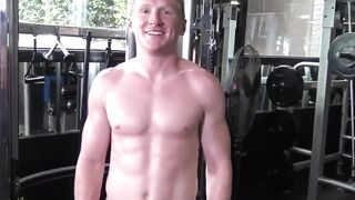 Spencer Daley blasted a thick load of cum on his abs then licked his finger to clean