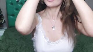 Busty Ukrainian takes off tights on solo webcam show