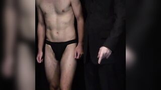 The slave boy's hole milks Matthew Figata's cock with his load after blow-jobbing tha