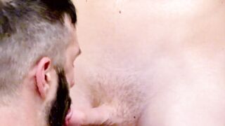 Jack stands and plunges his heavy dick and lustfully thrusting in and out into Romeo