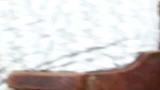 Tied busty redhead tits and pussy fucked in public