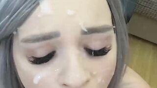 Very cute Stepsister gives blowjob
