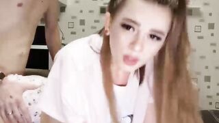 Stepsister fucks with a butt plug in her ass