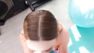 Stepsister did MORNING EXERCISES and he CUM ON FACE