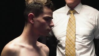 The young slave boy loved being a sheath to his master's cock and receptacle for his