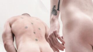 Daddy coach relaxing massage to hot twink Myott Hunter turned intimate bareback fucki