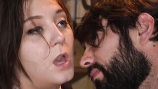 Busty slave JoJo Kiss is tied and gagged and rough fucked