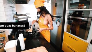 Hot lesbians in aprons and panties cooking just for you!