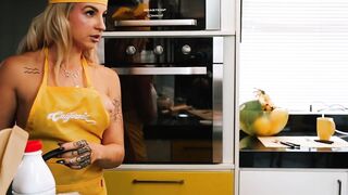 Hot lesbians in aprons and panties cooking just for you!