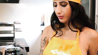 Hot lesbians in aprons and panties cooking just for you!