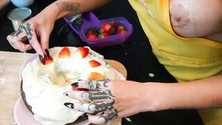 Hot lesbians in aprons and panties cooking just for you!