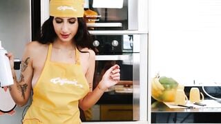 Hot lesbians in aprons and panties cooking just for you!