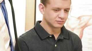 Dr Wolf let out a loud moan and felt so horny as Ian Levine blowjobs his giant cock