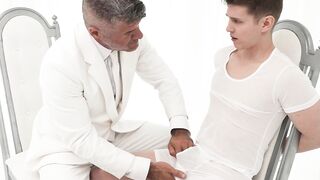 Apprentice Sage Roux got fingered on his boyhole while his hands were restrained behi