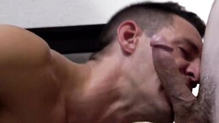 Troye Jacob filmed and watched himself on the phone screen as he thrusts Jax's asshol