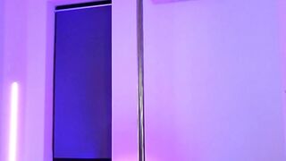 Cam Girl Stripping and Dancing Around Her Stripper Pole