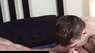 Jordan Starr's dick throbs as his wet and probing tongue lodged inside the twink's ti