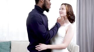 Perky brunette meets her first BBC ever