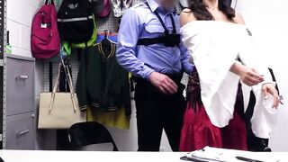Beautiful gypsy shoplifter MILF caught