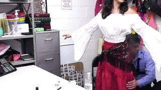 Beautiful gypsy shoplifter MILF caught