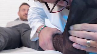Horny doctor Riley Mitchel sucked the sweaty feet of hunky Chris Rockway before jerki