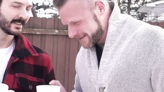 Myott Hunter saw his hairy uncle's hard cock and blowjobs it and got anal fucked by h