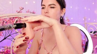 Sexy Small Tit Teen Babe Sucking Dildo Sensual Blowjob
