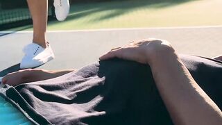 Cassie the tennis instructor having fun