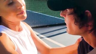 Cassie the tennis instructor having fun