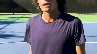Cassie the tennis instructor having fun
