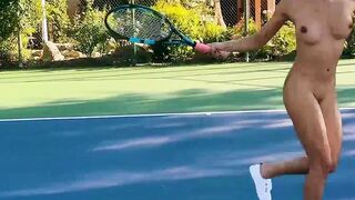 Cassie the tennis instructor having fun