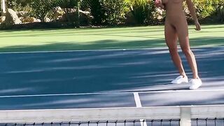 Cassie the tennis instructor having fun