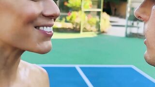 Cassie the tennis instructor having fun