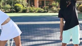 Cassie the tennis instructor having fun