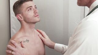 Tom Bentley took Dr Wolf's giant penis to his mouth through his tongue toward his thr