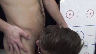 Riley Ross plunges his cock between Ari's legs as the hot trans stud rides him like a