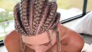 Hot Blonde with Braids Loves to Fuck in