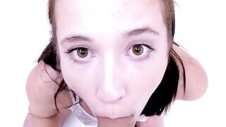 Girl looks Super Cute Blowing Long Cock Teen Castings