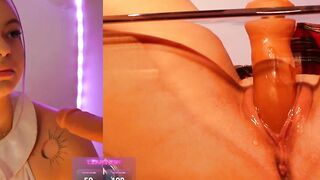 Sexy Babe Split Screen Sucking Dick and Getting Fucked