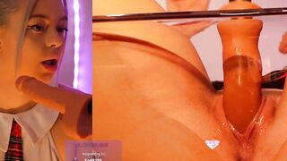 Sexy Babe Split Screen Sucking Dick and Getting Fucked