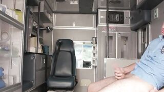 Trans nurse gives co worker blowjob instead of jerking