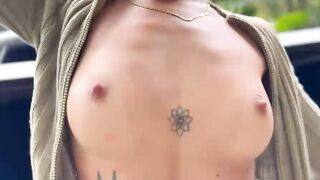 Stepsister Masturbating in a Public Park