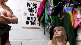 Busty teen and milf thieves pleasing officers dick