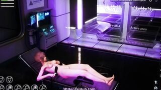 Uncensored 3D Anime women gets penetrated by a fucking machine into Cyberpunk bdsm Laboratory!