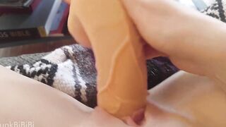 Trying to fit a huge toy into my tight vagina