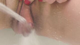 Water jet masturbation and real orgasm from Hottie ex-wife - Close Up Clitoris Play