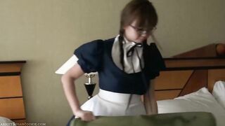 Gorgeous ho big boobed UK chinese maid n glasses solo