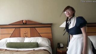 Gorgeous ho big boobed UK chinese maid n glasses solo
