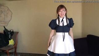 Gorgeous ho big boobed UK chinese maid n glasses solo