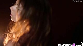 Dark Haired tiny jugs mom solo dancing and striptease